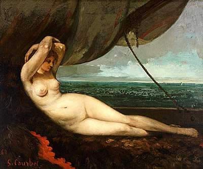 Gustave Courbet Nude reclining by the sea